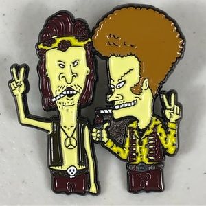 Beavis And Butthead Hippie Lapel Pin Hippy 90s Cartoon